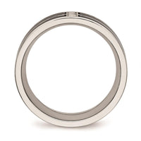 Stainless Steel Polished Black IP Plated CZ Band ,