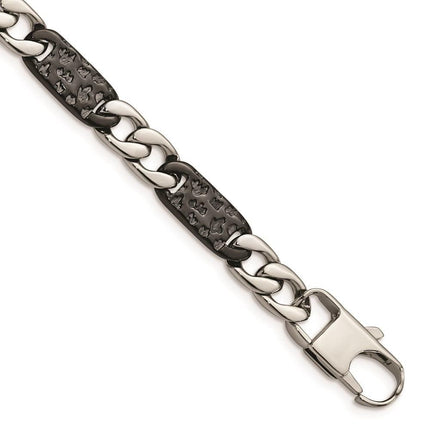 Stainless Steel Polished Black IP-plated Link Bracelet ,