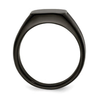 Stainless Steel Polished Black IP-plated Signet Ring ,