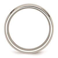 Stainless Steel Polished Black Wood Inlay Enameled 8.00mm Ring ,