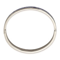 Stainless Steel Polished Blue Enamel ADVENTURE BEGINS 6mm Bangle ,