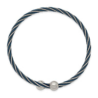 Stainless Steel Polished Blue IP-plated 3.00mm Flexible Bangle ,