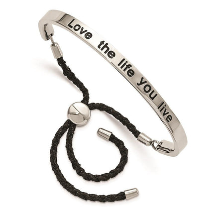 Stainless Steel Polished Bolo/Friendship Adjustable Bracelet ,