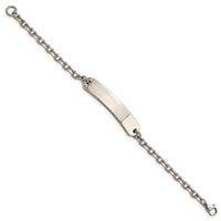 Stainless Steel Polished Cable Chain 7in ID Bracelet ,