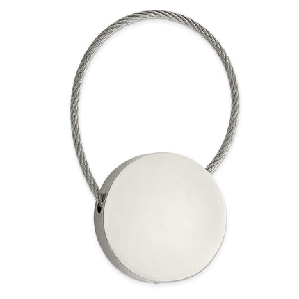 Stainless Steel Polished Cable Circle Key Ring ,
