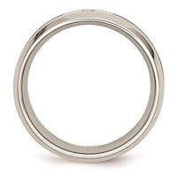 Stainless Steel Polished Camouflage Diamond Band ,