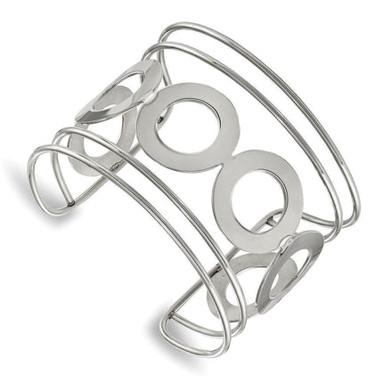 Stainless Steel Polished Circle Design 50.00mm Cuff Bangle ,
