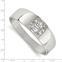 Stainless Steel Polished Circle Flower Cut-out Hinged Bangle ,