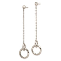 Stainless Steel Polished Circles Post Dangle Earrings ,