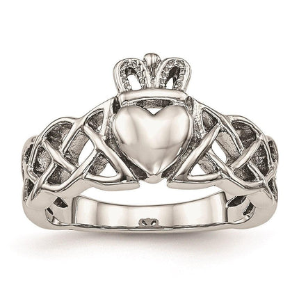 Stainless Steel Polished Claddagh Ring ,