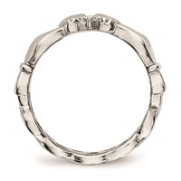 Stainless Steel Polished Claddagh with Cross Ring ,