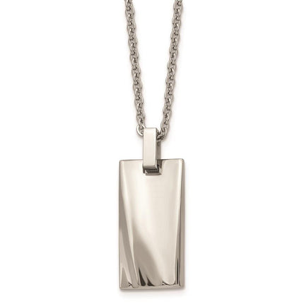 Stainless Steel Polished Concave 22in Necklace ,