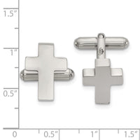 Stainless Steel Polished Cross Cuff Links ,