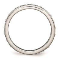 Stainless Steel Polished Crystal 4.50mm Band ,