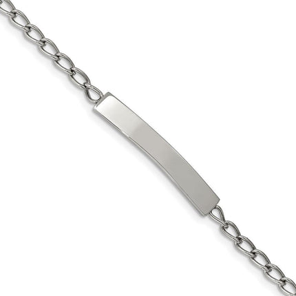 Stainless Steel Polished Curb Chain 8.5in ID Bracelet ,