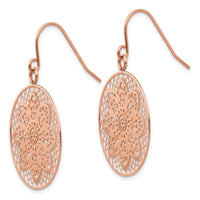 Stainless Steel Polished Cut-out Flower Shepherd Hook Earrings ,