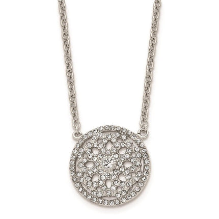 Stainless Steel Polished CZ 2mm Necklace ,