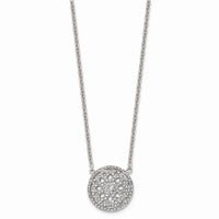 Stainless Steel Polished CZ 2mm Necklace ,