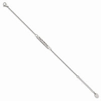 Stainless Steel Polished CZ Enjoy the little things w/ 1.5in ext Bar Bracel ,