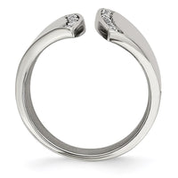 Stainless Steel Polished CZ Ring ,