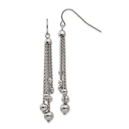 Stainless Steel Polished Dangle Shepherd Hook Earrings ,