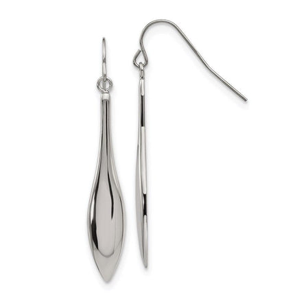 Stainless Steel Polished Dangle Shepherds Hook Earrings ,