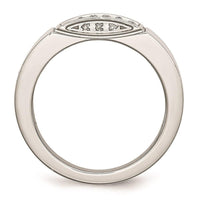 Stainless Steel Polished Diamond Ring ,