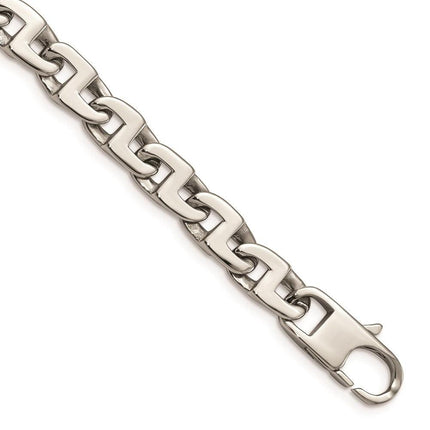 Stainless Steel Polished Fancy Squares Link Bracelet ,