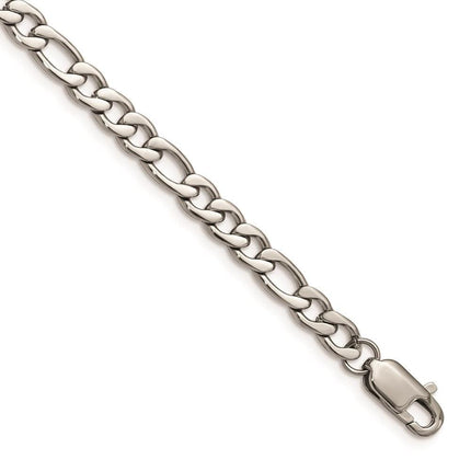 Stainless Steel Polished Figaro 9 inch Bracelet ,