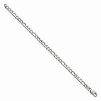 Stainless Steel Polished Figaro 9 inch Bracelet ,