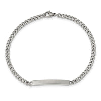 Stainless Steel Polished Flat Curb Chain 8.5in ID Bracelet ,