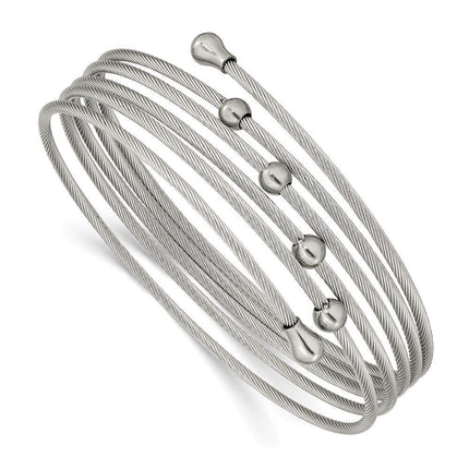 Stainless Steel Polished Flexible Coil Bangle ,