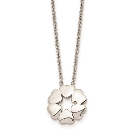 Stainless Steel Polished Flower Necklace ,