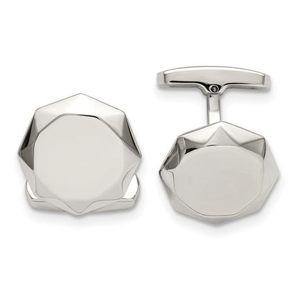 Stainless Steel Polished Geometric Cuff Links ,