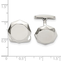 Stainless Steel Polished Geometric Cuff Links ,