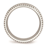 Stainless Steel Polished Grooved and Textured Ring ,