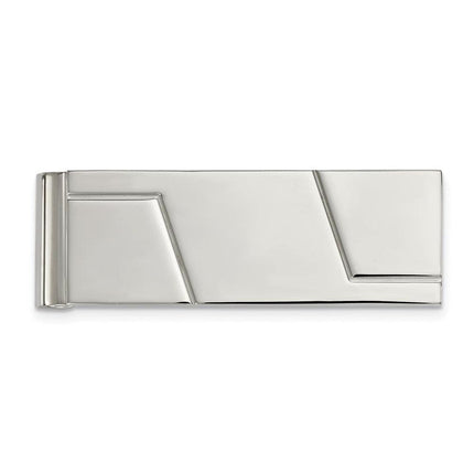 Stainless Steel Polished Grooved Money Clip ,