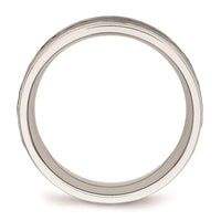 Stainless Steel Polished Hammered and Grooved 8.00mm Band ,