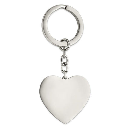 Stainless Steel Polished Heart Key Ring ,
