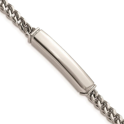 Stainless Steel Polished Heavy Wheat 8.25in ID Bracelet ,