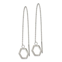 Stainless Steel Polished Hexagon Threader Earrings ,