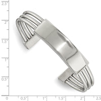 Stainless Steel Polished ID Plate Cuff Bangle ,