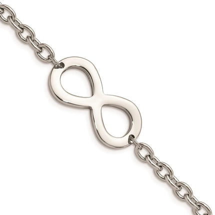 Stainless Steel Polished Infinity Bracelet ,