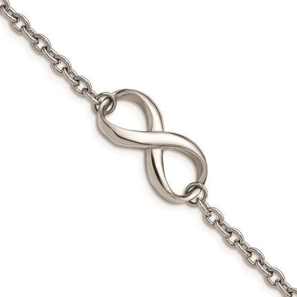 Stainless Steel Polished Infinity Symbol and Link Bracelet ,