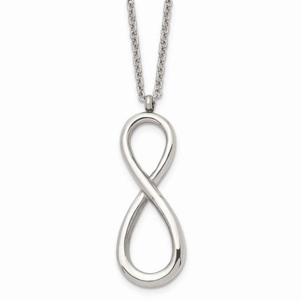 Stainless Steel Polished Infinity Symbol Necklace ,