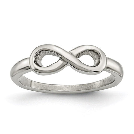 Stainless Steel Polished Infinity Symbol Ring ,