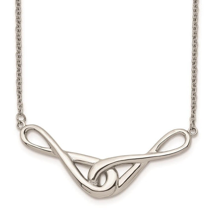 Stainless Steel Polished Infinity Symbols Necklace ,