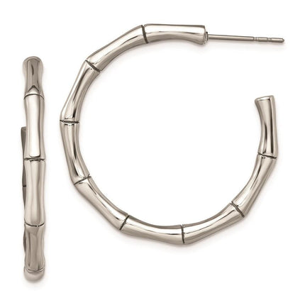Stainless Steel Polished J Hoop Earrings ,