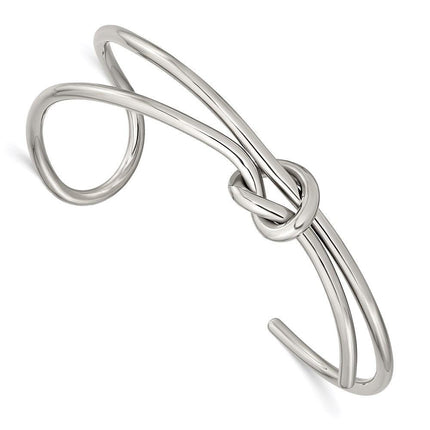 Stainless Steel Polished Knot Cuff Bangle ,