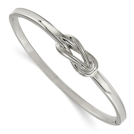 Stainless Steel Polished Knot Hinged Bangle ,